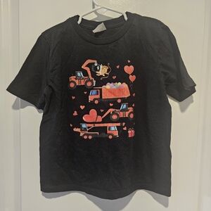 xsYouth‎ Valentine's Day Construction Trucks Hearts Candy Cupid Black Red
